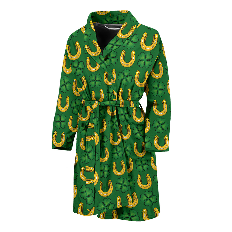 Horseshoes Pattern Print Design 05 Men's Bathrobe