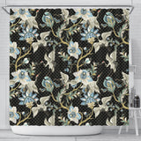 Japanese Crane Ornament Elements Shower Curtain Fulfilled In US
