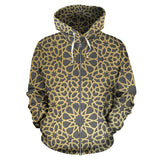 Arabic Star Gold Pattern Zip Up Hoodie