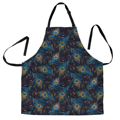 Beautiful Peacock Feather Pattern Adjustable Apron