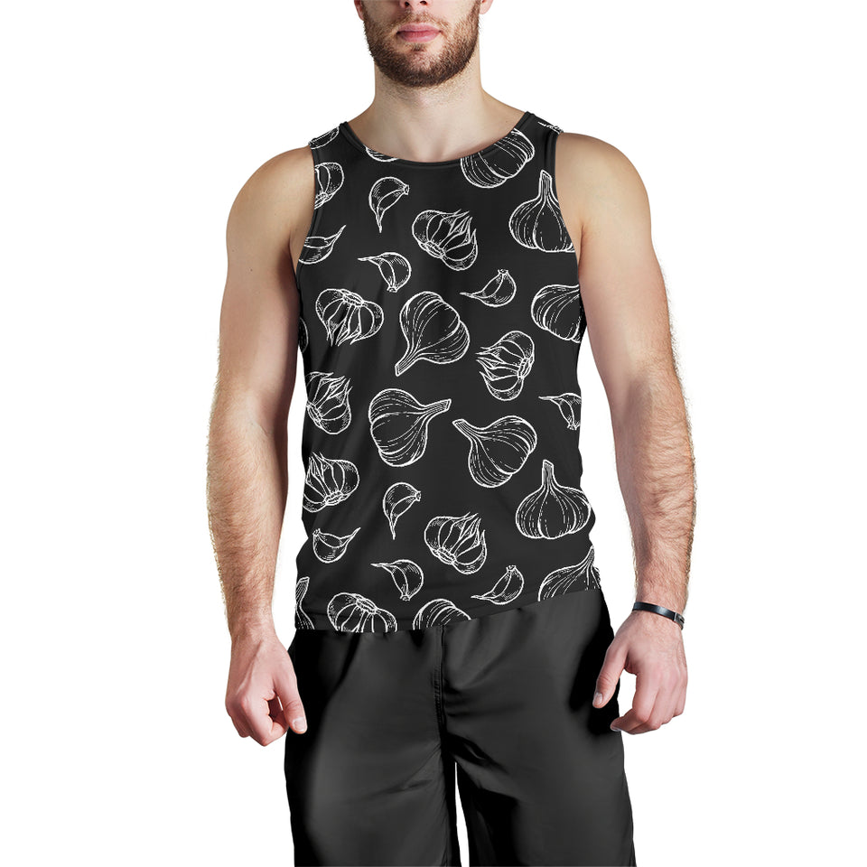 Garlic pattern black background Men Tank Top