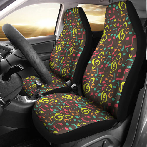 Music Notes Pattern Print Design 05 Universal Fit Car Seat Covers