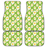 Fried Eggs Pattern Print Design 01 Front and Back Car Mats