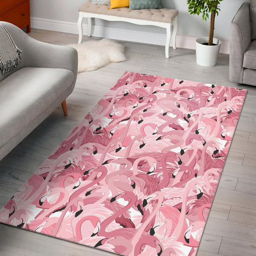 Pink Flamingos Pattern Background Area Rug