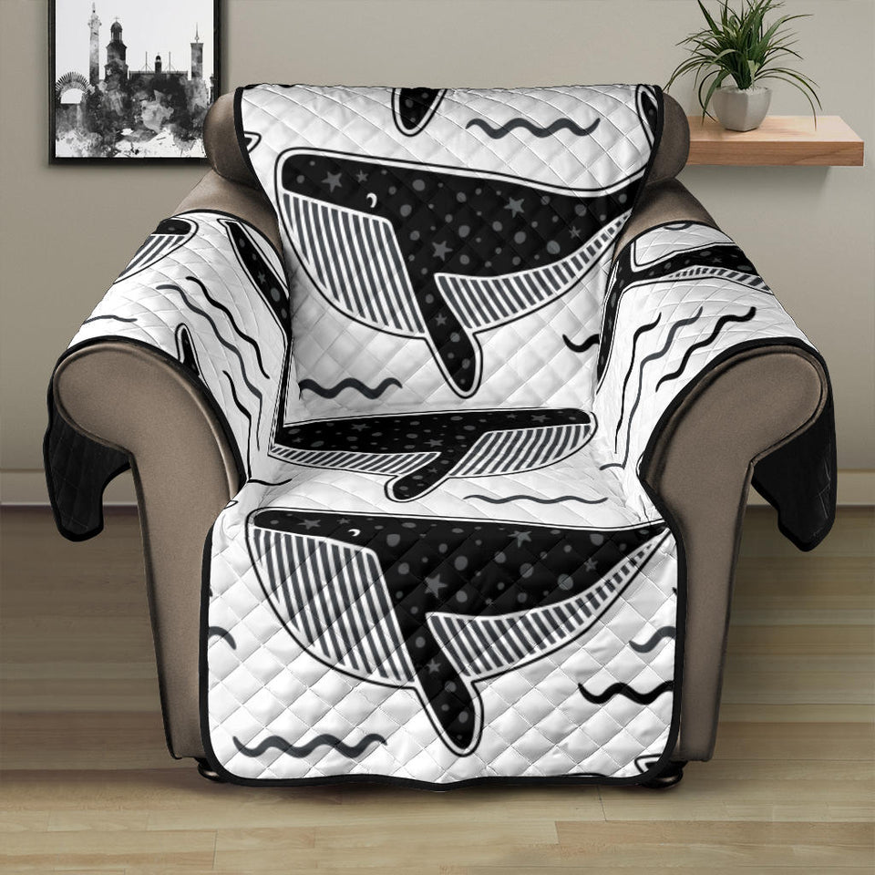 Black whale pattern Recliner Cover Protector