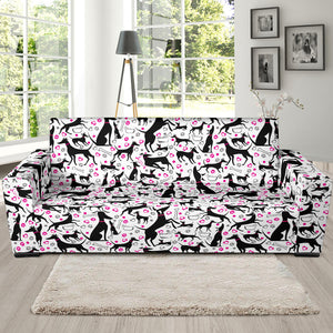 Greyhound Pattern Print Design 02 Sofa Slipcover