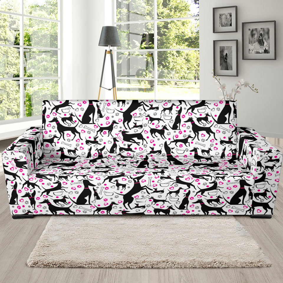 Greyhound Pattern Print Design 02 Sofa Slipcover