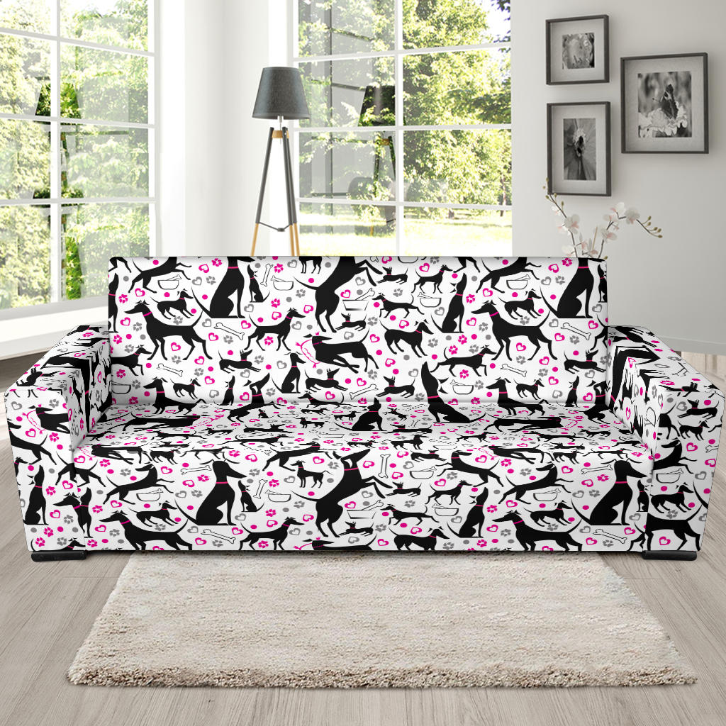 Greyhound Pattern Print Design 02 Sofa Slipcover