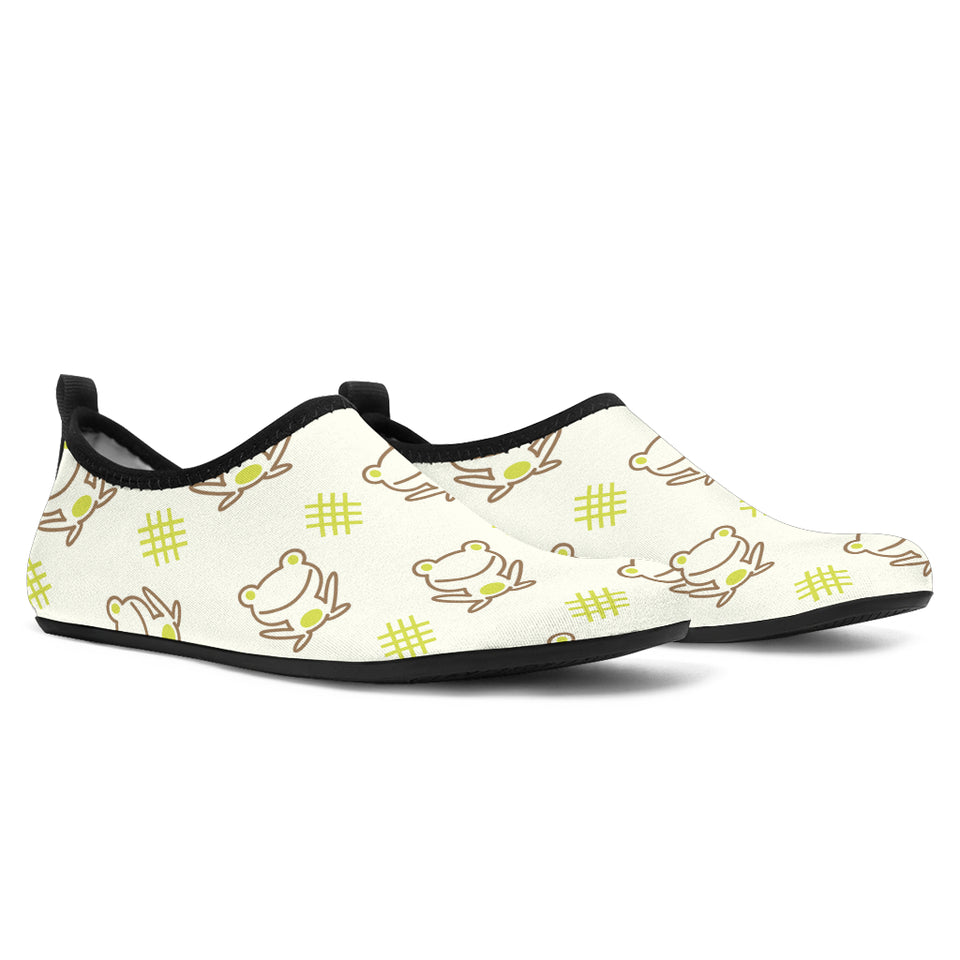 Cute Cartoon Frog Baby Pattern Aqua Shoes