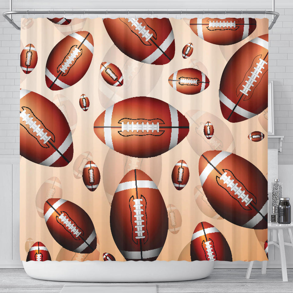 American Football Ball Design Pattern Shower Curtain Fulfilled In US
