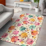 Clock Butterfly Pattern Area Rug