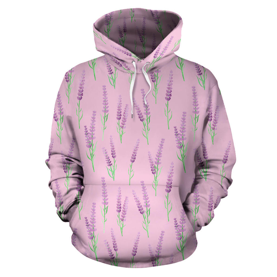 Lavender Pattern Pink Background Men Women Pullover Hoodie