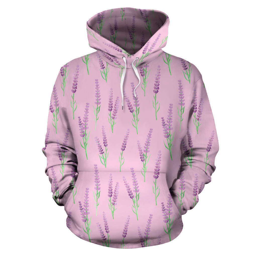 Lavender Pattern Pink Background Men Women Pullover Hoodie