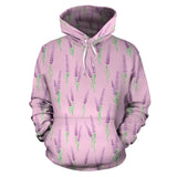 Lavender Pattern Pink Background Men Women Pullover Hoodie