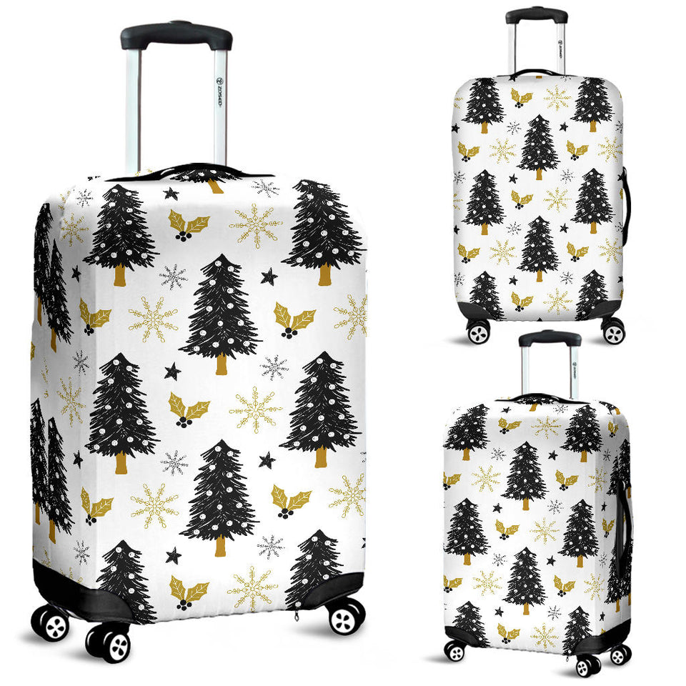 Christmas Tree Holly Snow Star Pattern Luggage Covers