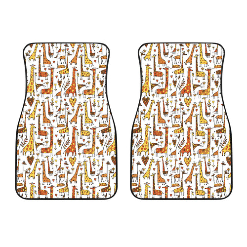 Giraffe Pattern Print Design 04 Front Car Mats