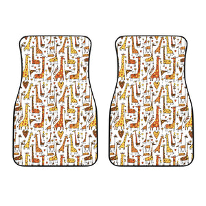 Giraffe Pattern Print Design 04 Front Car Mats