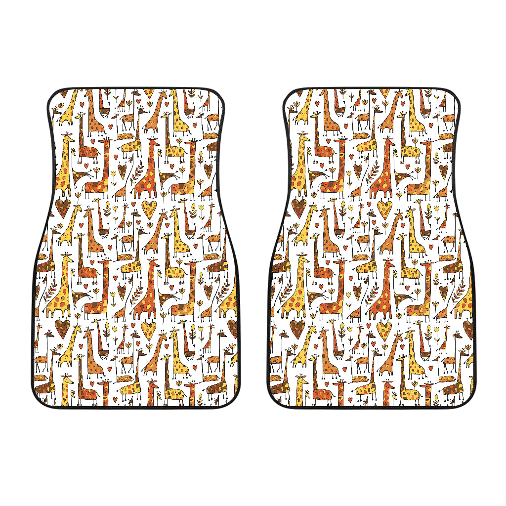 Giraffe Pattern Print Design 04 Front Car Mats