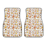 Giraffe Pattern Print Design 04 Front Car Mats