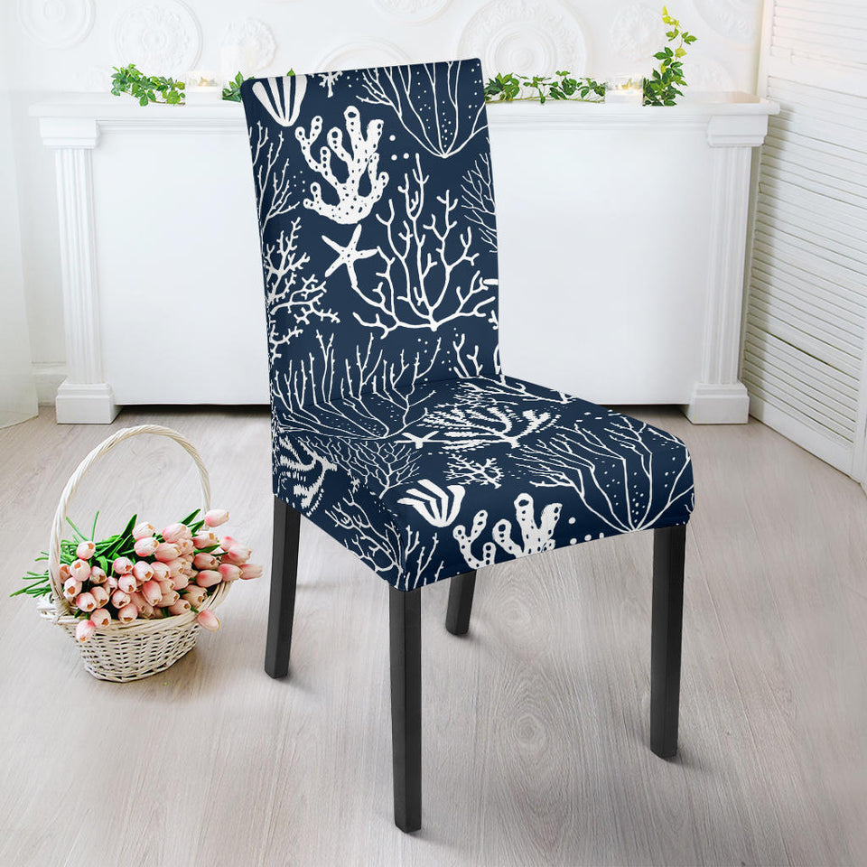 Coral Reef Pattern Print Design 05 Dining Chair Slipcover