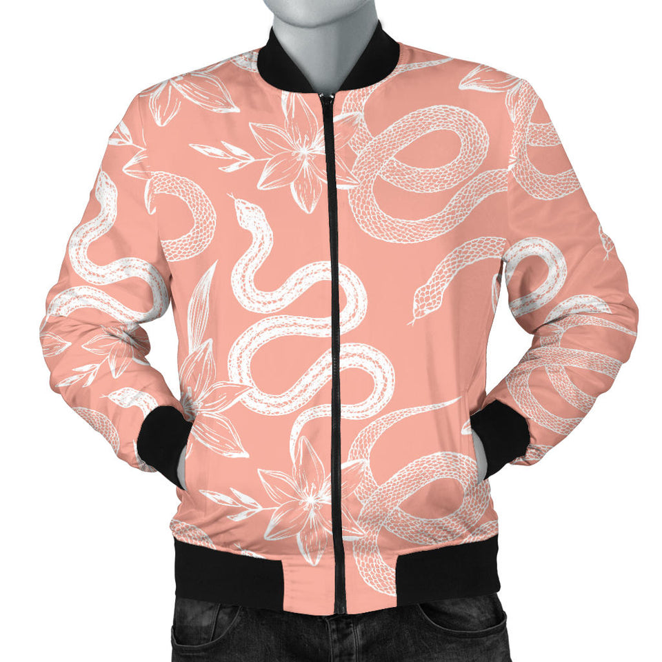 Snake Lilies Flower Pattern Men'S Bomber Jacket