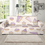 Cakes Pies Tarts Muffins And Eclairs Purple Blueberry Topping Pattern Sofa Slipcover