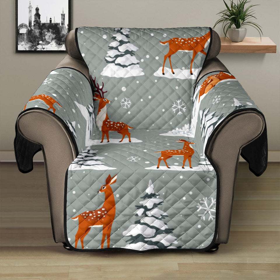 Beautiful deers Winter Christmas Recliner Cover Protector