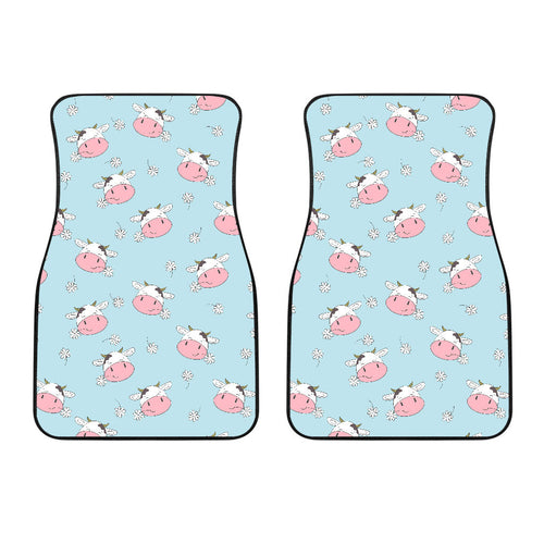 Cute Cow Flower Pattern Front Car Mats