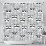 Cute Raccoons Leaves Dot Shower Curtain Fulfilled In US