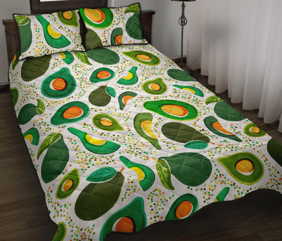 Avocado design pattern Quilt Bed Set