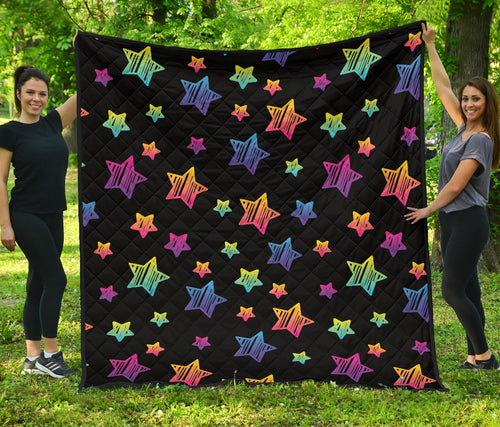 Colorful Star Pattern Premium Quilt