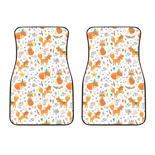 Cute Tribal Fox Pattern Front Car Mats