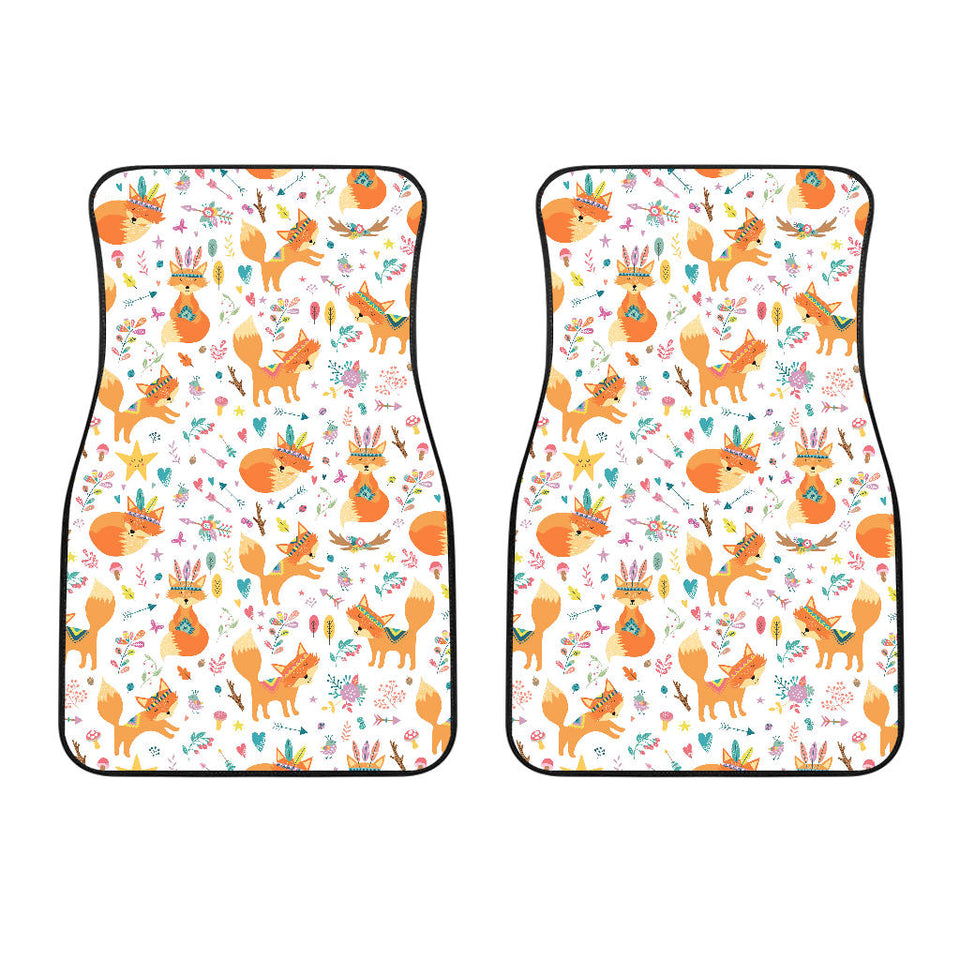 Cute Tribal Fox Pattern Front Car Mats