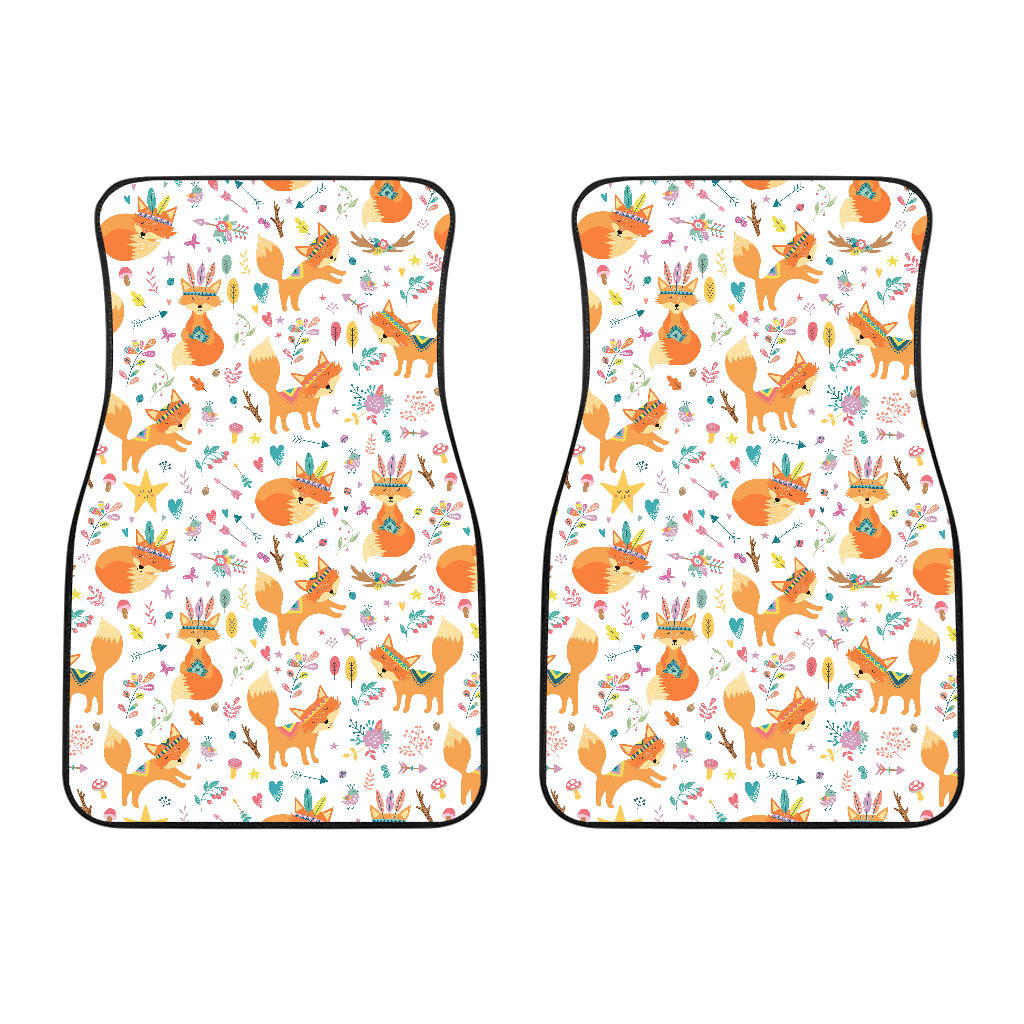 Cute Tribal Fox Pattern Front Car Mats