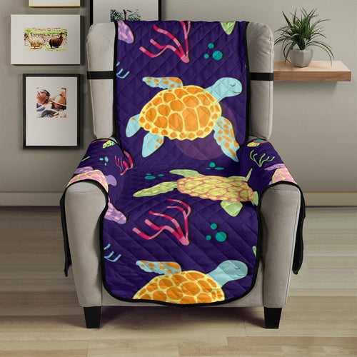 Colorful sea turtle pattern Chair Cover Protector