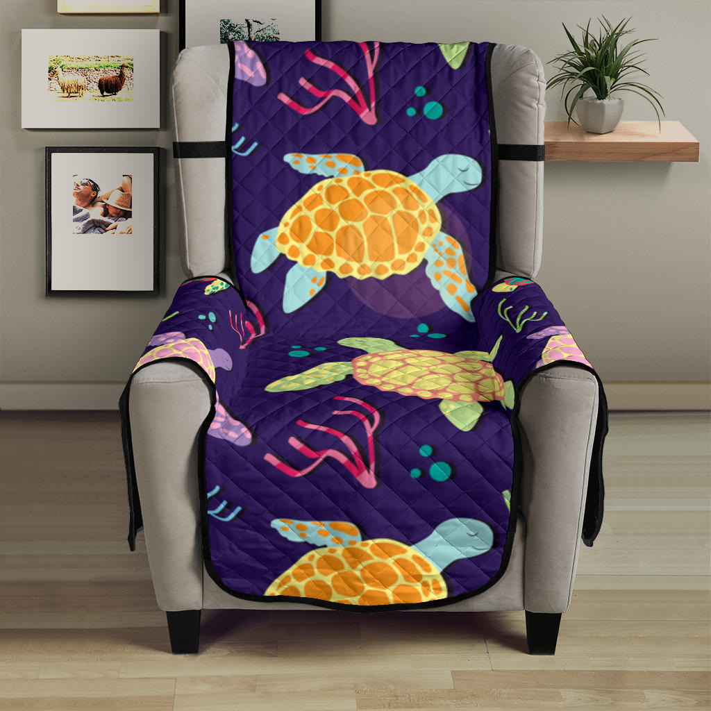 Colorful sea turtle pattern Chair Cover Protector