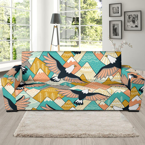 Eagle Pattern Print Design 02 Sofa Slipcover
