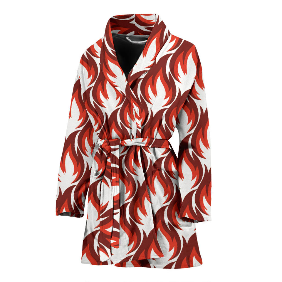 Fire Flame Symbol Design Pattern Women'S Bathrobe