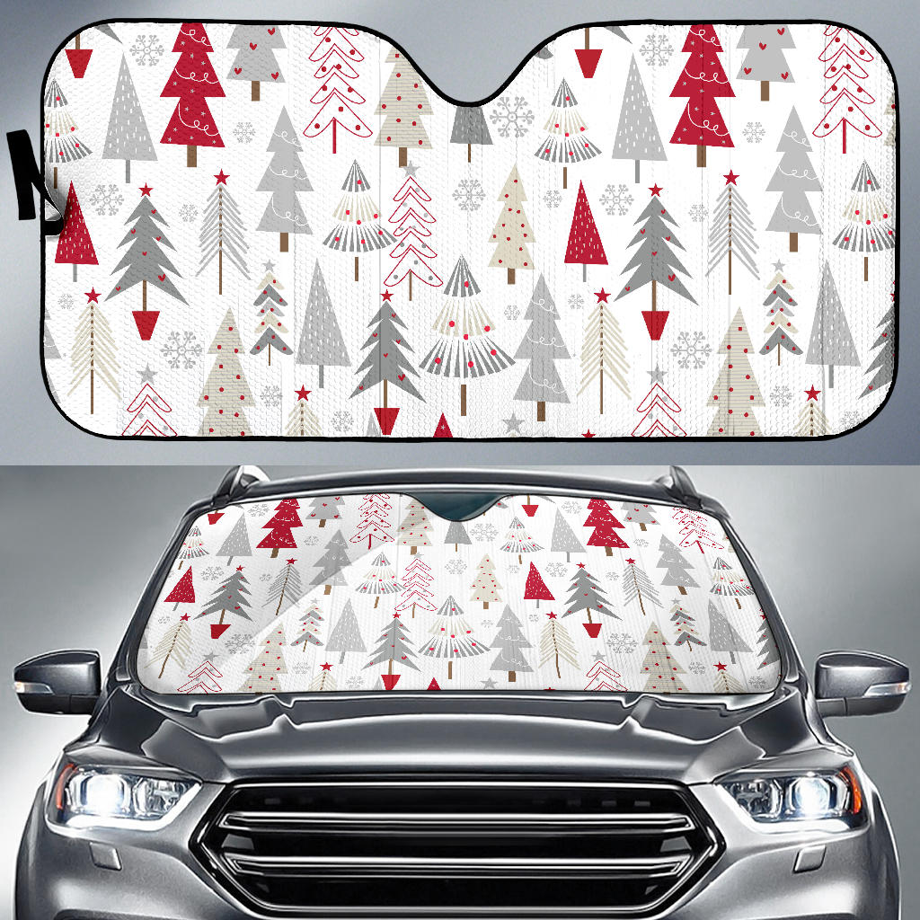 Cute Christmas Tree Pattern Car Sun Shade