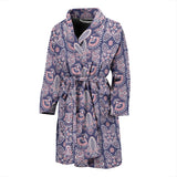 Indian Batik Style Pattern Men'S Bathrobe