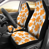 Orange Maple Leaf Pattern Universal Fit Car Seat Covers