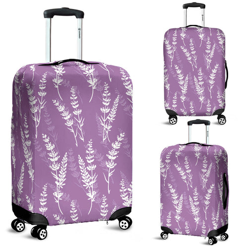 Lavender Flowers Purple Pattern Luggage Covers