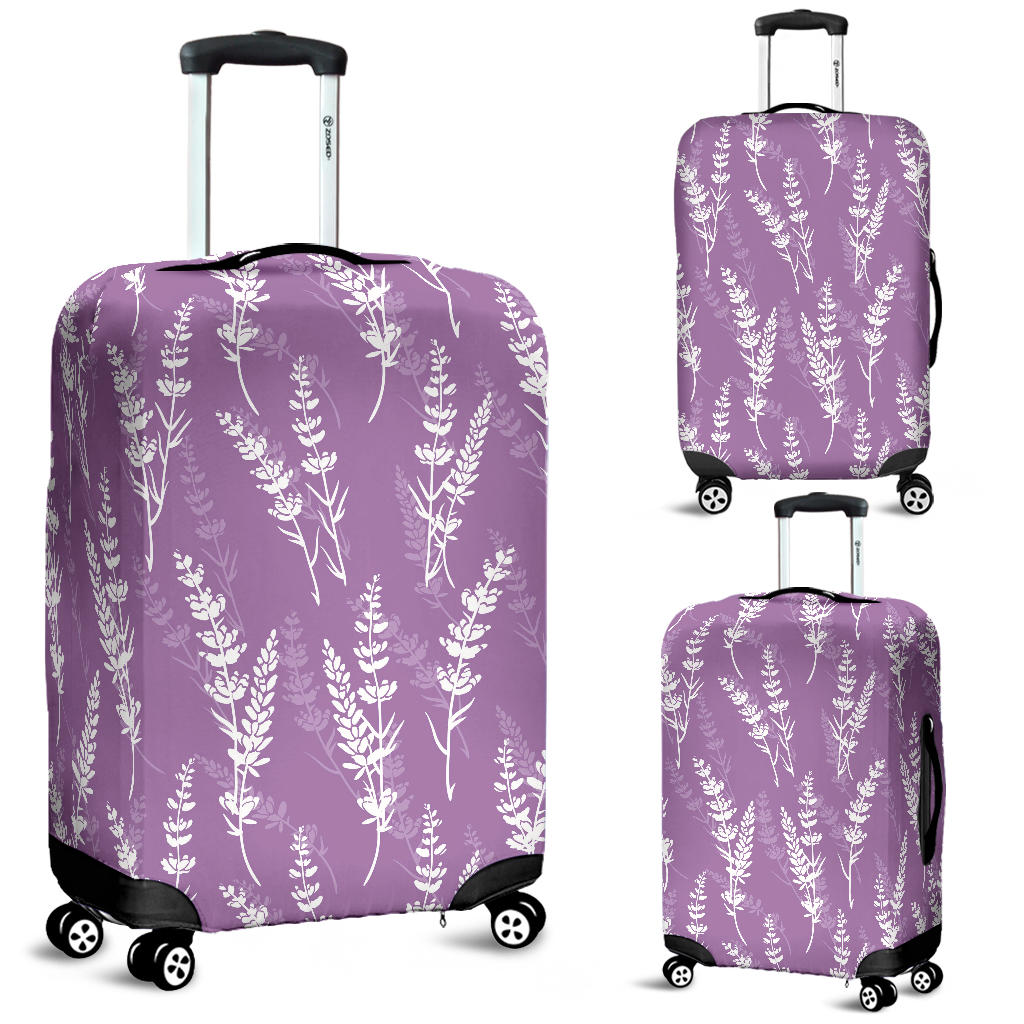 Lavender Flowers Purple Pattern Luggage Covers