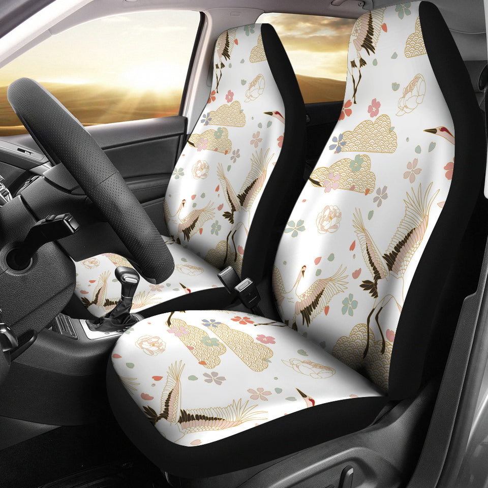 Beautiful Japanese Cranes Pattern Universal Fit Car Seat Covers