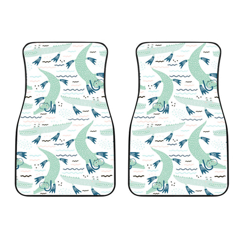 Crocodile Diver Pattern Front Car Mats