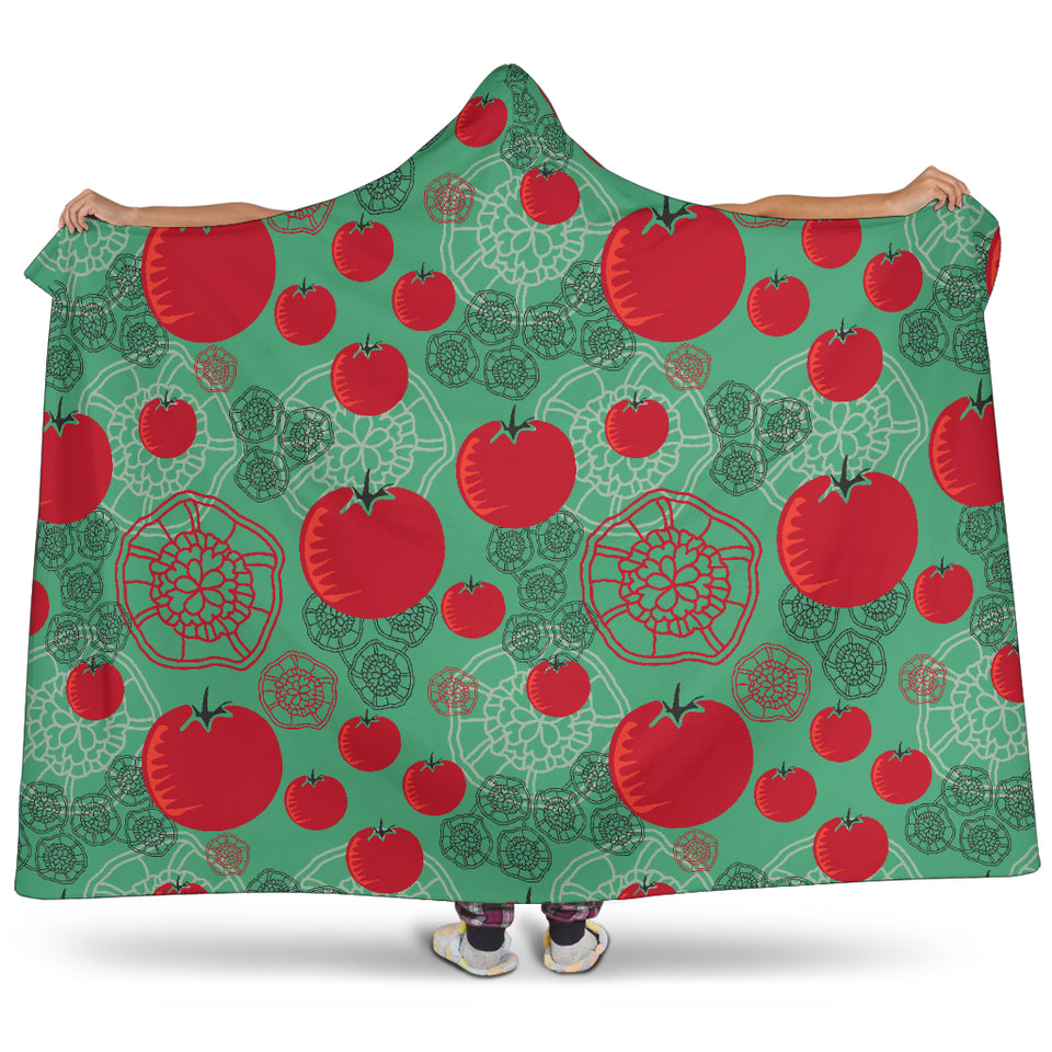 Tomato Design Pattern Hooded Blanket