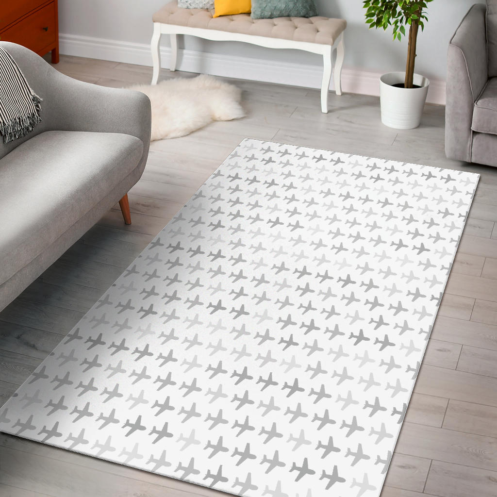 Airplane Print Pattern Area Rug