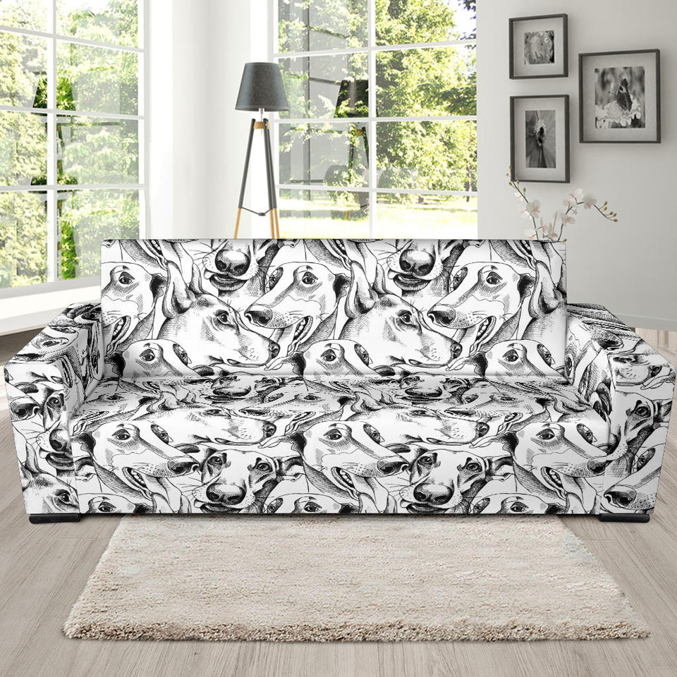 Greyhound Pattern Print Design 01 Sofa Slipcover