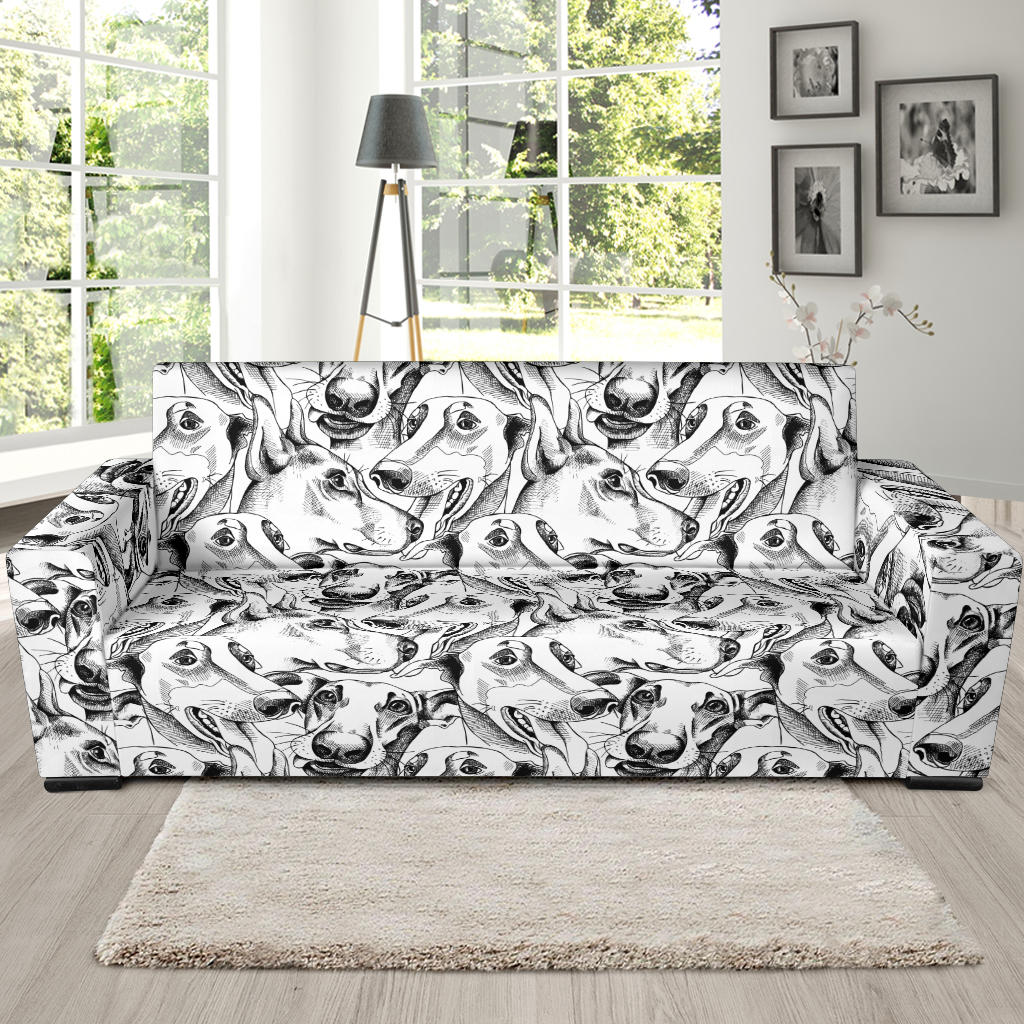 Greyhound Pattern Print Design 01 Sofa Slipcover