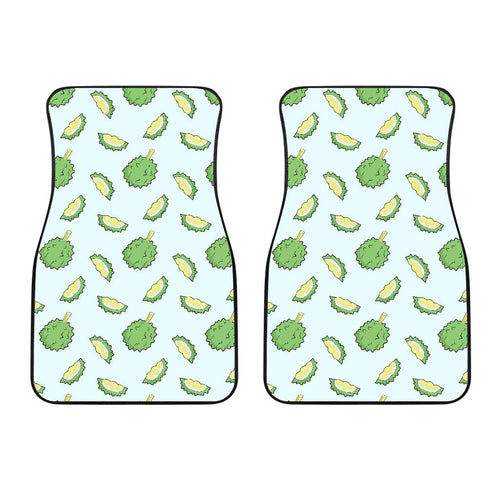 Durian Pattern Blue Background Front Car Mats